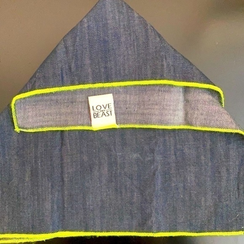 Love Thy Beast Dog Bandana Blue Green Small